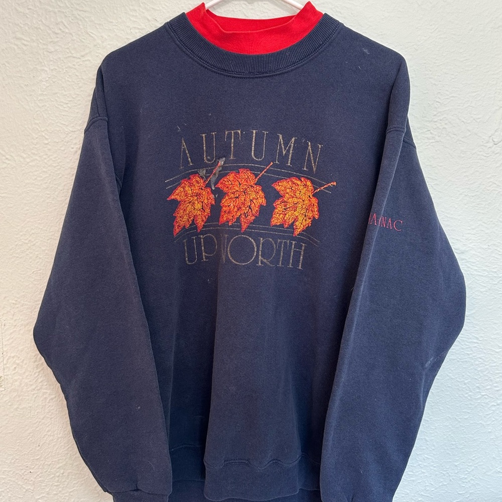 (SOLD) Autumn Up North Navy Sweater